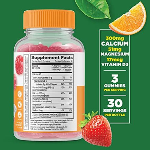 Lifeable Multivitamin Kids + Calcium Magnesium Kids Gummies Bundle Great Tasting Vitamin Supplement Gluten Gmo Chewable Gummy