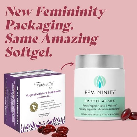 Sibu Femininity Smooth As Silk 60-Day Refill For Vaginal Dryness (120 Softgels) Sea Buckthorn Oil With 365Mg Omega 7 Omega 3 And Omega 9
