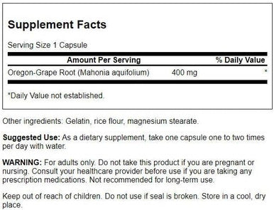 Swanson Full Spectrum Oregon-Grape Root 400 Milligrams 60 Capsules (2 Pack)