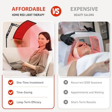 Doinart Red Light Therapy For Body Adjustable Infrared Light Therapy Lamp With Stand - 660Nm Red Light And 850Nm Near Infrared Light Lamp Device For Facial And Body Skincare