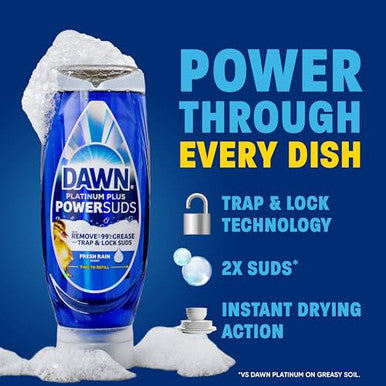 Dawn Platinum Plus Powersuds Liquid Dish Soap 17.4 Oz. Ez-Squeeze Bottle