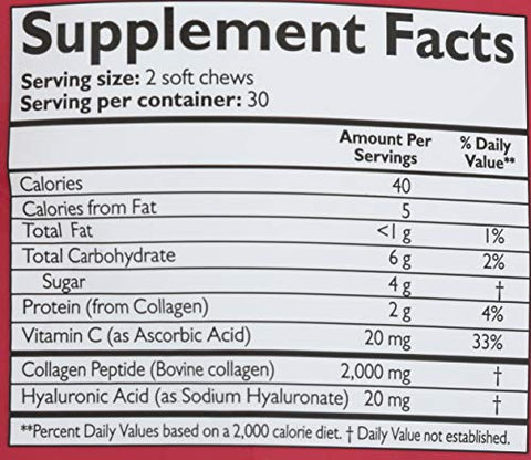 Neocell Fruit Punch Beauty Burst Collagen Chews 2000 Mg 60 Ct