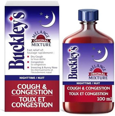BUCKLEY'S Original 'Night Time' Cough Congestion Syrup 100 ml/3.38 oz