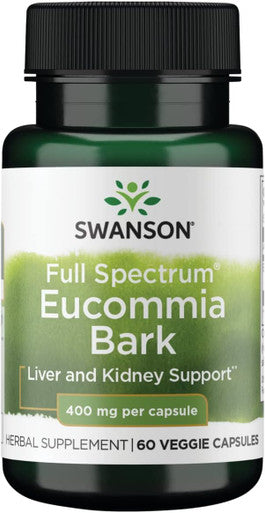 Swanson Full Spectrum Eucommia Bark 400 Milligrams 60 Veg Capsules