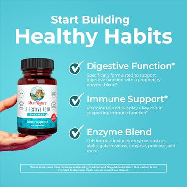 Maryruth's Digestive Food Enzymes For Digestive Support 60 Capsules