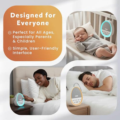Drowseflow White Noise Sound Machine For Sleep 29 Non-Looping Sleep Sounds 7-Color Nightlight 4 Timers Memory Usb-C Charging Hanging Rope For Crib/Stroller For Baby Kids Adults Travel.