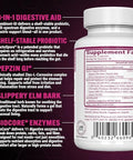 Pescience Symbiont-Gi Zinc Carnosine Pepzin Gi & Shelf Stable Probiotic Capsules Digestive Enzyme Supplement For Women And Men With Slippery Elm Bark 30 Day Supply