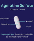 Bestvite Agmatine Sulfate 500mg (240 Vegetarian Capsules) - No Stearates - Vegan - Non GMO - Gluten