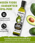 Chosen Foods Organic Avocado Oil, 16.9 Fl Oz - 100% Pure Avocado Cooking Oil made without Sesame or Canola - USDA Organic, Non-GMO, High Smoke Point - (Pack Of 1)