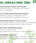 FreshDrinkUS Premium 300+ Natural Stevia Leaves Whole Dried Leaves 100% Pure Stevia Dried Leaves Zero Calorie Sweetener No Additives No Caffeine Vegan