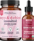 SMNutrition Herbal Hormone Balance Tincture and MyoInositol and DChiro Inositol Hormone Balancing Bundle with 40: 1 (30 Servings) and Liquid Cycle Support for Women (60 Servings)