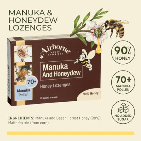 Airborne ( New Zealand) Manuka Honey & Honeydew Lozenges (16 x 0.1oz)
