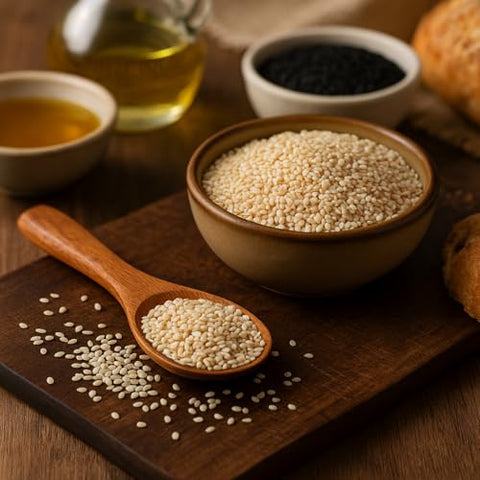 Sesame Seeds Natural ÃƒÂ¢Ã¢â€šÂ¬Ã¢â‚¬Å“ 14 oz Resealable Bag ÃƒÂ¢Ã¢â€šÂ¬Ã¢â‚¬Å“ Whole Raw Unhulled Seeds for Cooking, Baking & Garnishing by Mecca Foods