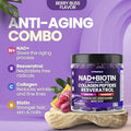 Nad+, Resveratrol, Berberine, & Biotin Anti-Aging Gummy - Hair, Skin, Nails & Joint Supplement - Collagen Peptides, Keratin, Zinc, Vitamin K2 & D3 Gummies - Regeneration - Vegan - Made In Usa 60 Count