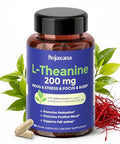 Hojasana L-Theanine 200Mg With Saffron Gaba Magnesium Glycinate & Vitamin B6 Advanced Complex Formula For Mood Relaxation & Stress Relief & Sleep Support 60 Vegan Capsules Non Gmo Gluten-Free