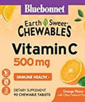 Bluebonnet Nutrition Earthsweet Vitamin C 500 Mg Powerful Antioxidant Protection & Immune Health Support Supplement Chewable Tablets Orange 90 Count (Pack Of 1)
