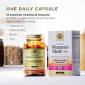 Solgar One Daily WomenS Multi 50+ Whole Body Support For Women 50 And Older Highly Absorbable Heart Bone and Breast Health Energy Stress Hair Skin and Nails Multivitamin 60 Vegan Capsule Servings