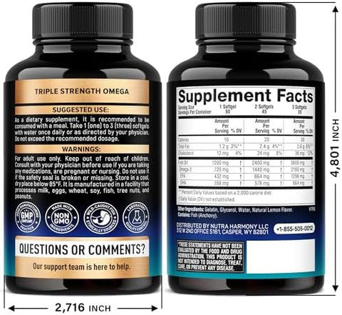 Nutraharmony Multivitamins For Men Capsules and Omega 3 Fish Oil Softgels