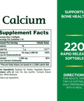 Nature'S Bounty Calcium 1200 Mg With Vitamin D3 Bone Health & Immune Support Vitamin D3 1000 Iu 220 Softgels (Pack Of 2)
