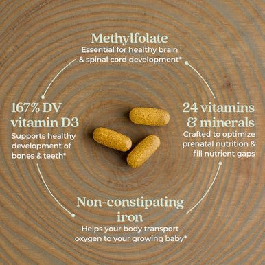 Chapter Advanced Perfect Prenatal Vitamins, 270Ct, Made With Organic, Non-Gmo Ingredients For Healthy Baby & Mom - Folate (Methylfolate), Whole-Food Fermented Iron, Vitamin D3 + Ginger