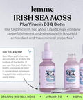 Lemme Irish Sea Moss Organic Liquid Drops With Vitamin D3 And Biotin For Trace Mineral Support Immunity Hair Skin & Nails Brain Health - Gluten & Sugar Free Non Gmo 1 Oz 30 Servings