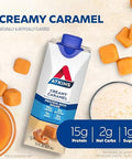 Atkins Energy Shake Creamy Caramel With Protein Gluten 4 Count(Pack Of 3) And Caramel Chocolate Nut Roll Snack Bar High In Fiber 2G Sugar 16 Count