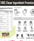 Wild Society - Premium Zero Sugar Electrolytes Powder Drink Mix 3X Absorption Magnesium Glycinate - Sugar Low Calorie Science Backed Refreshing Hydration Strawberry Dragon Fruit 30 Servings