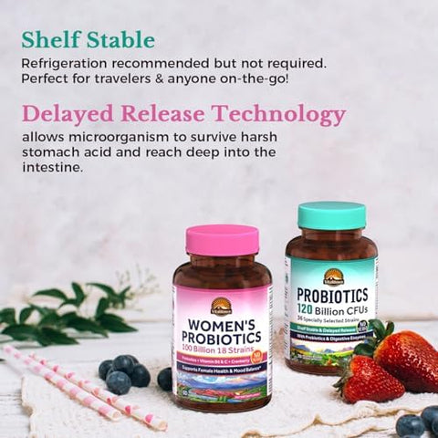 Vitalitown Probiotic Bundle (Pack Of 2) Probiotics 120 Billion Cfus (Item 1) & WomenS Probiotics P5P (Item 2) Shelf Stable Gut Immune Vaginal & Hormone Health
