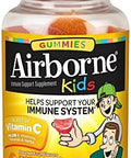 Airborne 500Mg Vitamin C + Zinc Immune Support Supplement Gummies For Kids Assorted Fruit Flavor Gluten Crafted Blend With Powerful Antioxidants Vitamins C & E 21 Gummies (6 Pack)