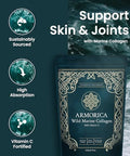 Armorica Marine Collagen Powder With Vitamin C Hydrolyzed For Optimal Absorption Unflavored & Easily Dissolves Non-Gmo & Microplastic Tested Skin Hair & Joint Support 240G (30 Servings)
