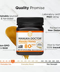 Manuka Doctor - MGO 80+ Manuka Honey Multifloral, 100% Pure New Zealand Honey. Certified. Guaranteed. Raw. Non-GMO (8.75oz)