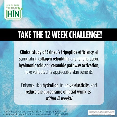 Health Thru Nutrition Skineu Collagen Tripeptide L-Ergothioneine Advanced Anti-Aging Formula Morikol Marine Collagen Supports Skin Hydration Elasticity & Joint Health Non-Gmo & Gluten-Free 60 Vegecapsules