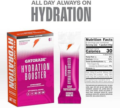 Gatorade Hydration Booster, Citrus Berry, Makes 20 Fl Oz (Pack Of 6)