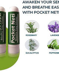 Basic Vigor Pocket Neti Breathe Easy Himalayan Salt Aromatherapy Sinus Inhaler (2Pk) & Stress Release Inhalers Bundle (2Pk). Made In The Usa.