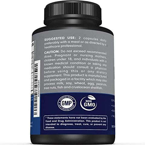 Sunergetic Premium Nerve Support Supplement " With Alpha Lipoic Acid (Ala) 600 Mg Acetyllcarnitine (Alc) & Benfotiamine Nerve Support Formula For Healthy Circulation Feet Hands & Toes 60 Capsules