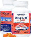 Oceanblue Omega 3 2100 With Coq10 Triple Strength Fish Oil Combo Supplement 1350Mg Epa 650Mg Dha 150Mg Dpa With 150Mg Coq10 Orange Flavor Heart Support 90 Softgels