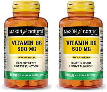 2 Pack Special Of Mason Natural B6 500Mg Tablets 60 Per Bottle