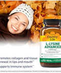 Country Life L-Lysine 1500Mg Capsules With Vitamin D & Elderberry ÃƒÂ¢Ã¢â€šÂ¬Ã¢â‚¬Å“ Advanced Immune Support And Collagen Renewal ÃƒÂ¢Ã¢â€šÂ¬Ã¢â‚¬Å“ Certified Gluten-& Vegan ÃƒÂ¢Ã¢â€šÂ¬Ã¢â‚¬Å“ 180 Capsules