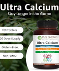 Pure Nutrition Vitamin D3 K2 Ultra Calcium Plant-Based D3 From Lichen 120 Tablets Each
