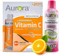 Aurora Nutrascience Mega Liposomal Vitamin C 32 Pack + Vitamin D3/K2 Bottle Bundle Supplement for Immune Support and Cognitive Health 32 Servings Each
