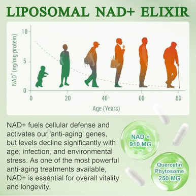 Nad+ Supplement 910Mg - Liposomal Nicotinamide Riboside, Resveratrol, Quercetin, Nad Supplement Vitamin D3, Vitamin C - Cellular Energy, Repair And Aging For Men And Women, 120 Capsules