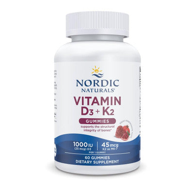 Nordic Naturals Vitamin D3 and K2 Gummies Pomegranate 60 Capsules