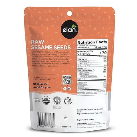 Elan Organic Superfood Seed Bundle: Sesame & Sunflower Seeds, Non-GMO, Vegan, Gluten-Free, Kosher, Perfect for Topping, Baking, Energy Bars & Smoothies