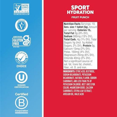Nuun Hydration Drink Tab Active Fruit Punch 10 Tablets Case Of 6