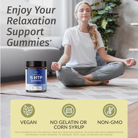 Herbamama 5-Htp And Ashwagandha Kit - Bundle Of 200 Mg 5-Hydroxytryptophan Gummies & Ashwagandha Liquid Drops 2 Fl Oz - Vegan Non-Gmo Alcohol & Gelatin- - 2 Pack