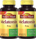 Nature Made Melatonin Maximum Strength 5 Mg 90 Tablets (2 Pack)