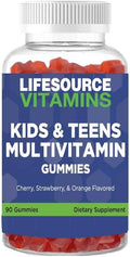 LifeSource Vitamins Kids and Teens Multivitamin Gummies 90 Gummies 45 Day Supply Tastes Great AllNatural Fruit Flavors No Synthetics