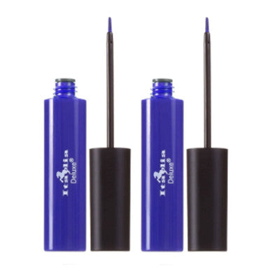 Italia Deluxe Makeup 2pcs of Classic Liquid Eyeliner 205 Matte Royal Blue Eye Liner Vitamin E ZipBag