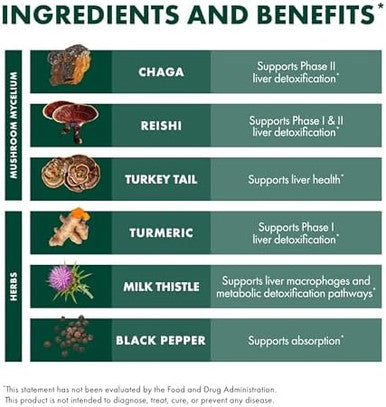 Host Defense Mycobotanicals Liver Capsules Liver Health Supplement With Milk Thistle & Turmeric Root Mushroom Supplement With Turkey Tail Reishi & Chaga 60 Capsules (30 Servings)