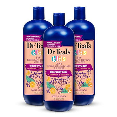 Dr Teal'S Kids 3-In-1 Bubble BathBody Wash & Shampoo With Melatonin & Essential OilsBoost & Re Elderberry With Vitamin C